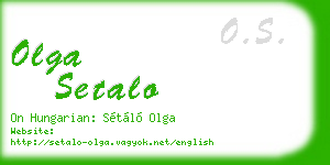 olga setalo business card