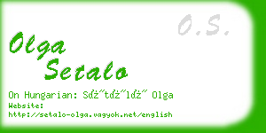 olga setalo business card